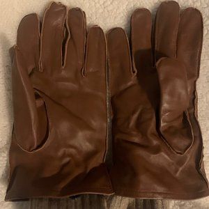 Nordstrom Cashmere Lined Brown Leather Gloves